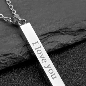 I love you” stainless steel necklace